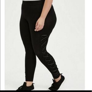 torrid Black Lace-Up Side Detail Leggings
